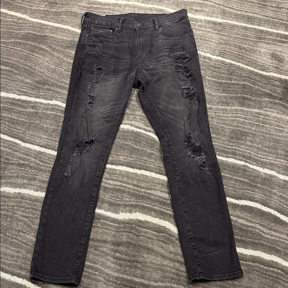 H&M Black Distressed Skinny Jeans